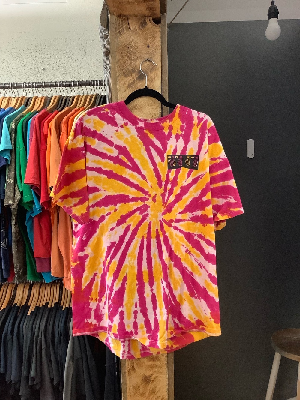 Vintage ride the wave tie-dye t-shirt